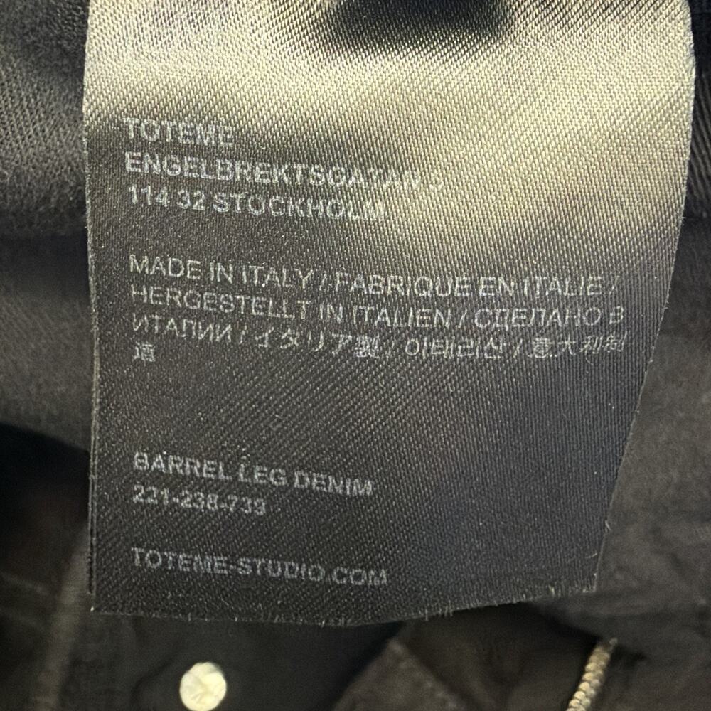 Toteme Barrel Leg Jeans Womens 27 Black High Rise Cropped Curved Denim NWT - Picture 9 of 16